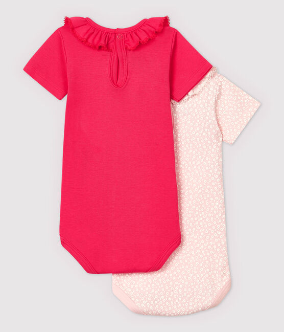 Lot de 2 bodies à col en coton bébé fille variante 1