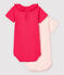 Lot de 2 bodies à col en coton bébé fille variante 1