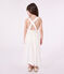 Robe longue à bretelles enfant en coton uni blanc ECUME