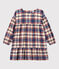 Robe à carreaux manches longues en flanelle enfant fille blanc AVALANCHE/ MULTICO