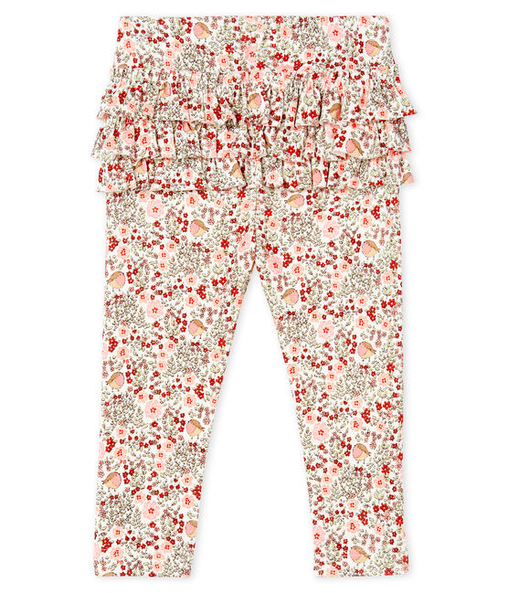 Legging imprimé à volants bébé fille blanc MARSHMALLOW/blanc MULTICO