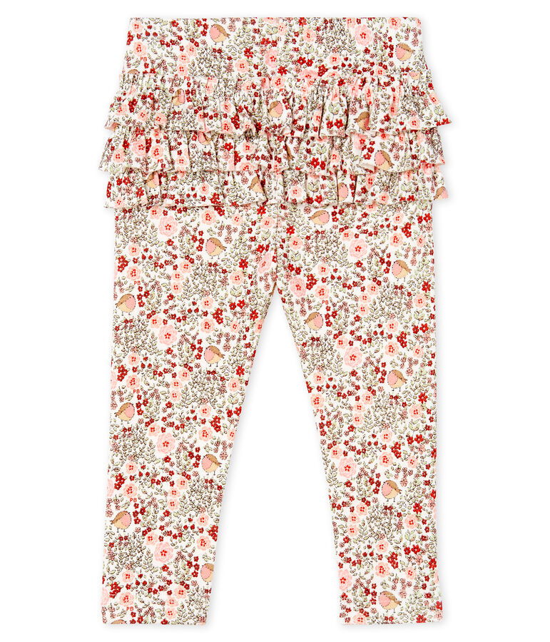 Legging imprim&eacute; &agrave; volants b&eacute;b&eacute; fille blanc MARSHMALLOW/blanc MULTICO