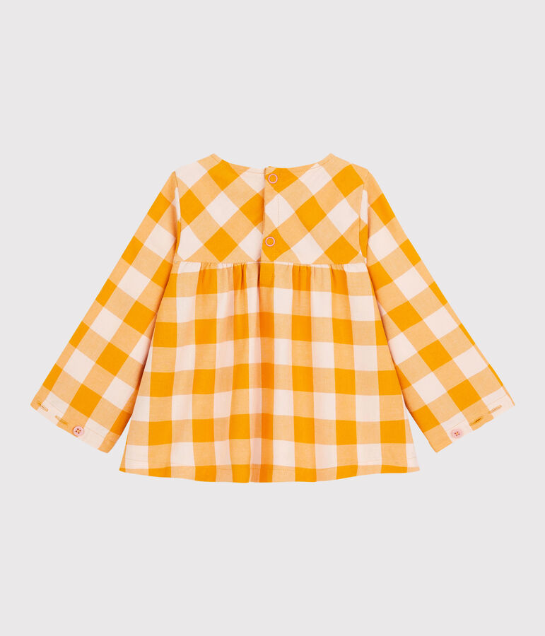 Blouse en flanelle b&eacute;b&eacute;. jaune/rose