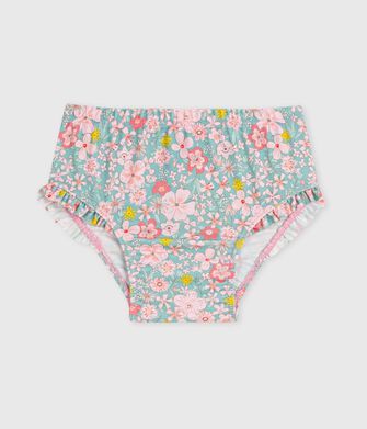 Culotte de bain b&eacute;b&eacute; &agrave; volants, imprim&eacute;e fleurs