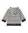 Sweat zippé bébé garçon en jersey lourd rayé beige COQUILLE/bleu SMOKING