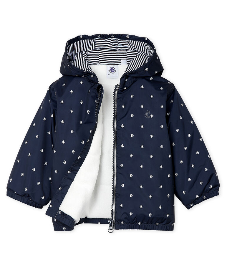Blouson doubl&eacute; polaire b&eacute;b&eacute; mixte bleu/blanc