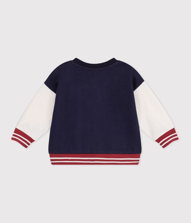 Teddy b&eacute;b&eacute; en coton bicolore bleu/&eacute;cru