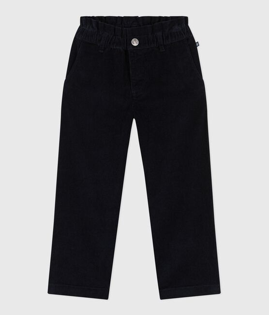 Pantalon enfant en velours uni bleu SMOKING