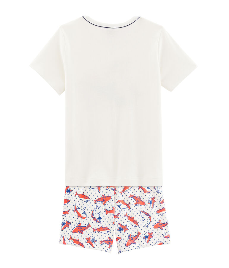 Pyjacourt petit gar&ccedil;on en c&ocirc;te blanc MARSHMALLOW/blanc MULTICO