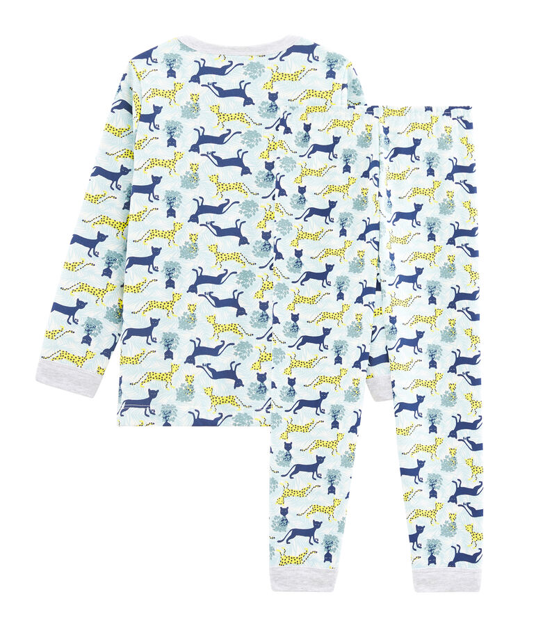 Pyjama petit gar&ccedil;on en molleton blanc/multicouleur