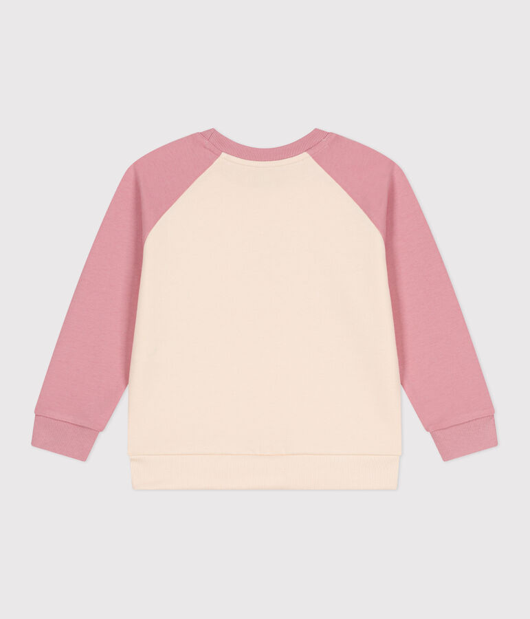 Sweatshirt enfant mixte en coton rose CHARME/blanc MULTICO