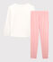 Pyjama fille en velours rose CHARME/blanc MARSHMALLOW