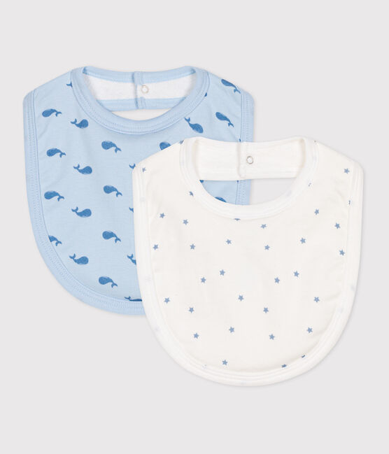 Lots de deux bavoirs bébé en coton imprimé variante 2