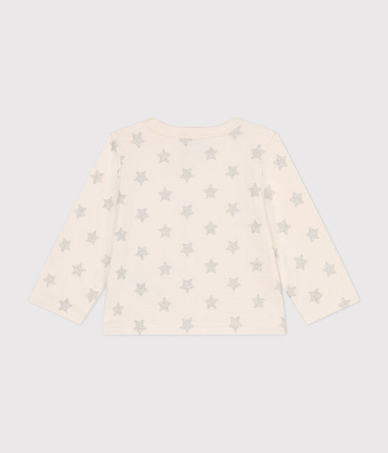 Cardigan en tubique imprimé étoile bébé beige AVALANCHE/ ARGENT