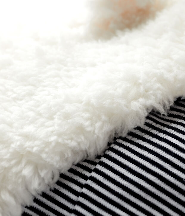Bonnet en sherpa b&eacute;b&eacute; fille/gar&ccedil;on blanc