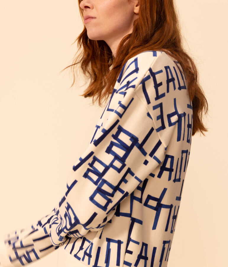 Sweatshirt en molleton Femme &eacute;cru/multicouleur