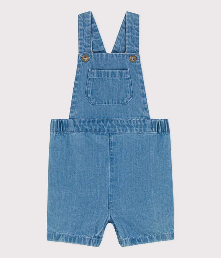 Salopette courte b&eacute;b&eacute; en denim l&eacute;ger bleu DENIM CLAIR