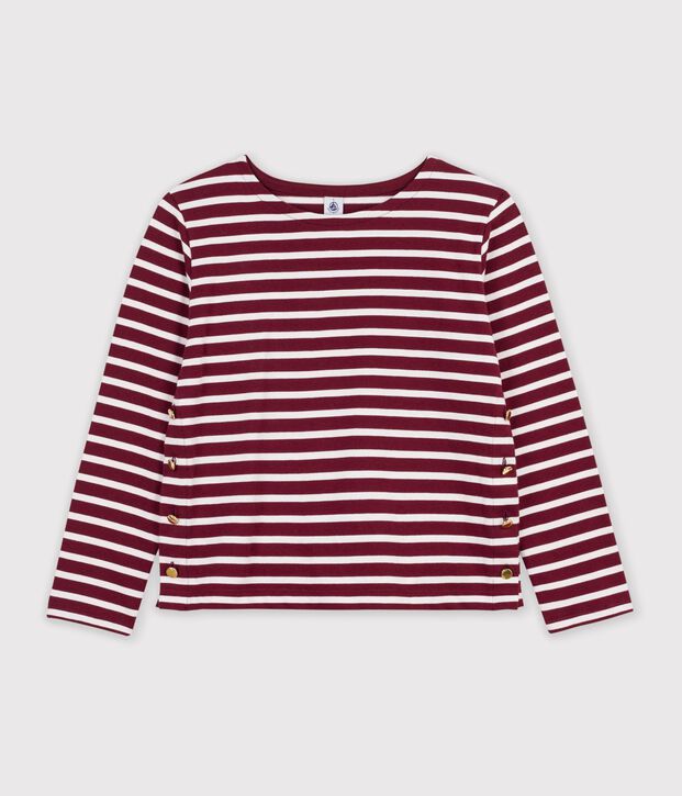 Marini&egrave;re femme en coton rouge/blanc