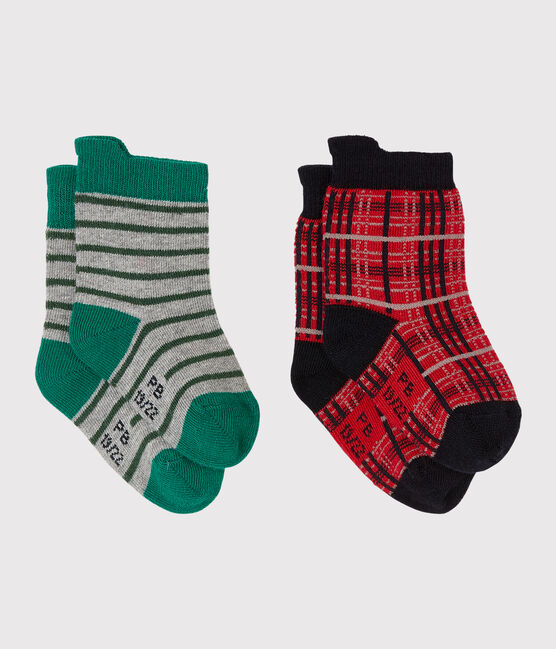 Lot de 2 paires de chaussettes bébé garçon rouge TERKUIT