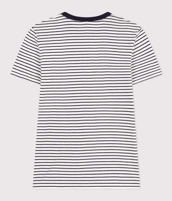 Tee-shirt l'Iconique en coton rayé femme blanc MARSHMALLOW/bleu SMOKING