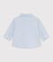 Chemise b&eacute;b&eacute; en coton &agrave; manches longues &agrave; rayures bleu/bleu