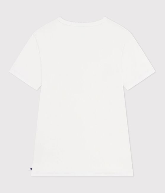 Tee-shirt femme en coton manches courtes blanc ECUME