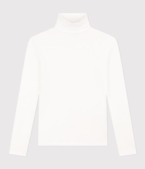 Tee-shirt l'Iconique Col roulé en coton femme blanc ECUME
