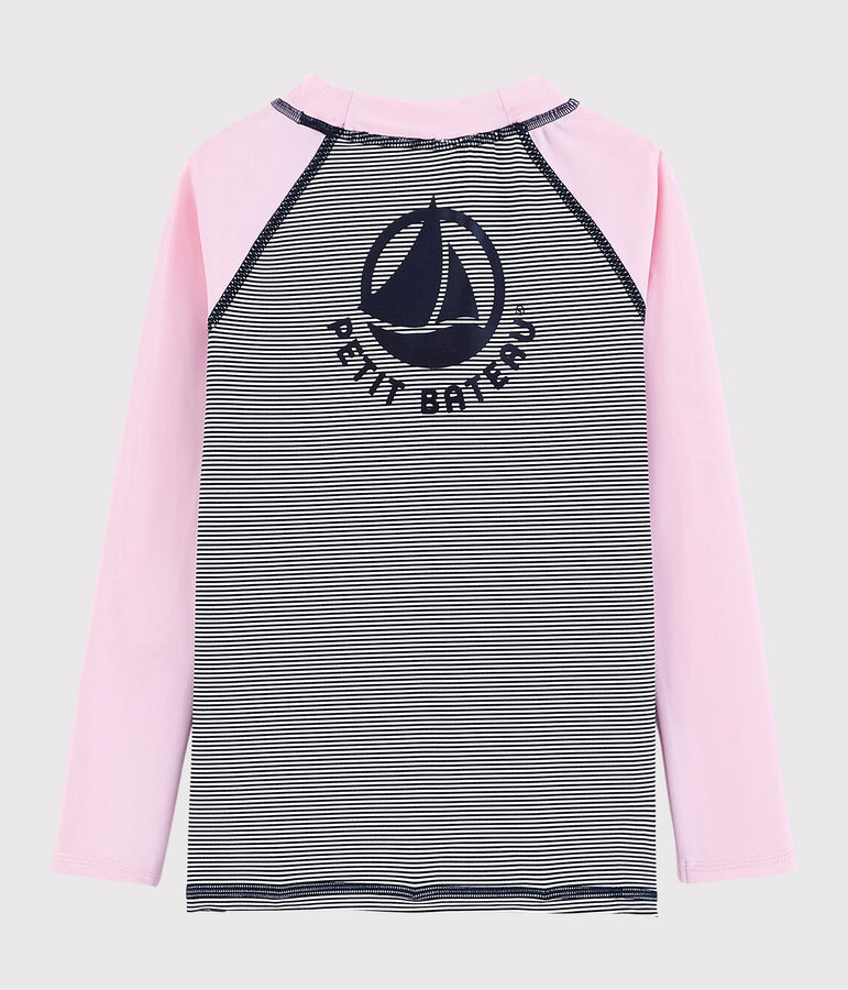 Tee-shirt anti-uv recycl&eacute; enfant fille - gar&ccedil;on rose/multicouleur