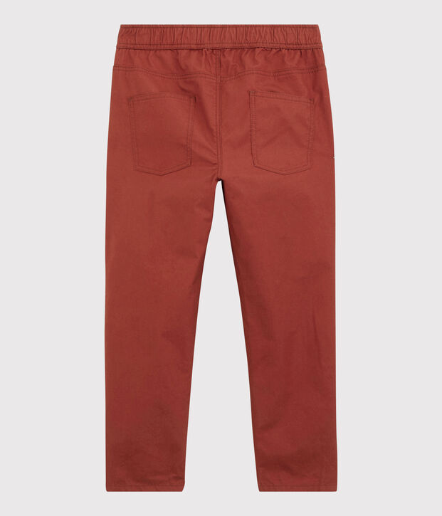 Pantalon regular en serge de coton enfant gar&ccedil;on marron