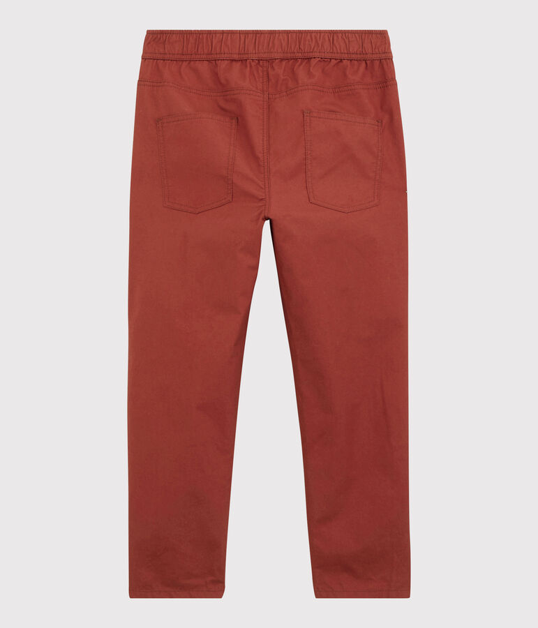 Pantalon regular en serge de coton enfant gar&ccedil;on marron OMBRIE