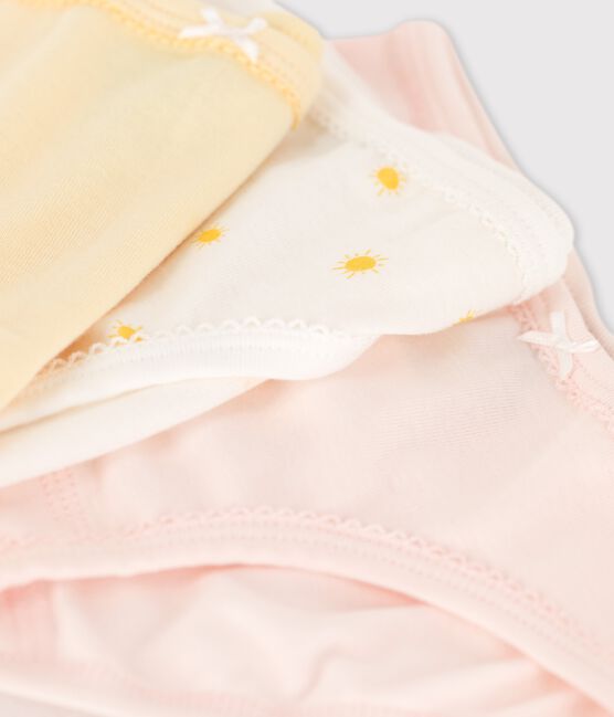 Lot de 3 culottes petite fille soleils en coton biologique variante 1