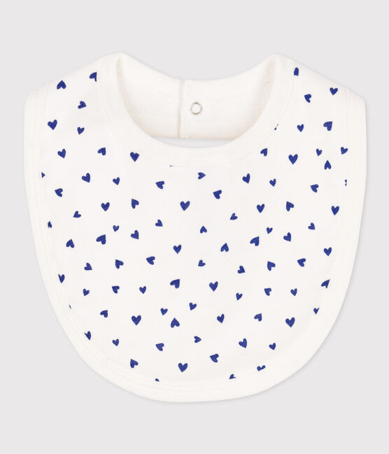 Bavoir unitaire en coton blanc MARSHMALLOW/ NEWBLEU