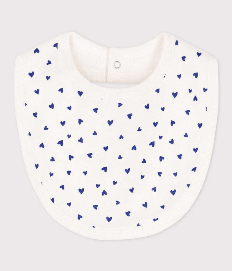 Bavoir unitaire en coton blanc MARSHMALLOW/ NEWBLEU