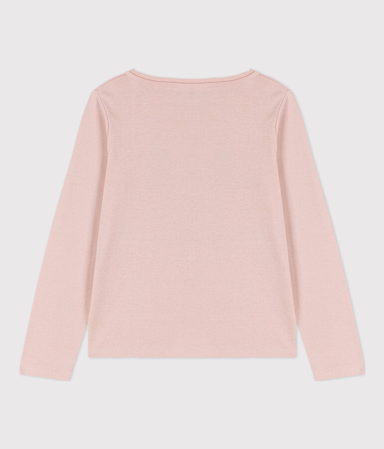 Tee-shirt manches longues en coton enfant fille / gar&ccedil;on rose SALINE