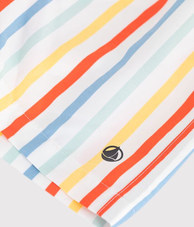 Short de bain enfant &agrave; rayures blanc/multicouleur