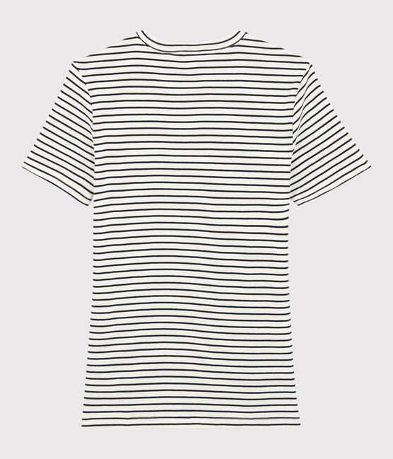 T-shirt en coton rayé "Je t'aime" Femme blanc MARSHMALLOW/bleu SMOKING