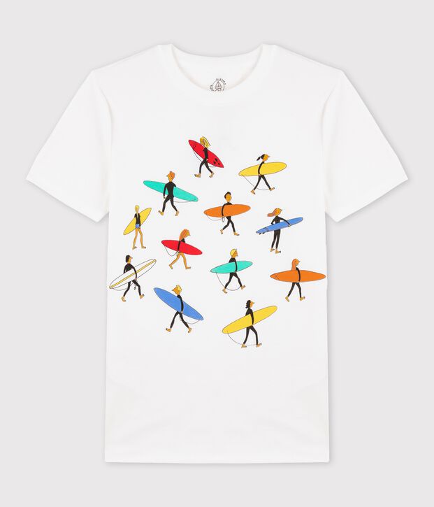 T-shirt col rond iconique en coton Femme blanc