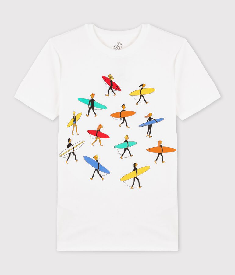 T-shirt col rond iconique en coton Femme blanc ECUME