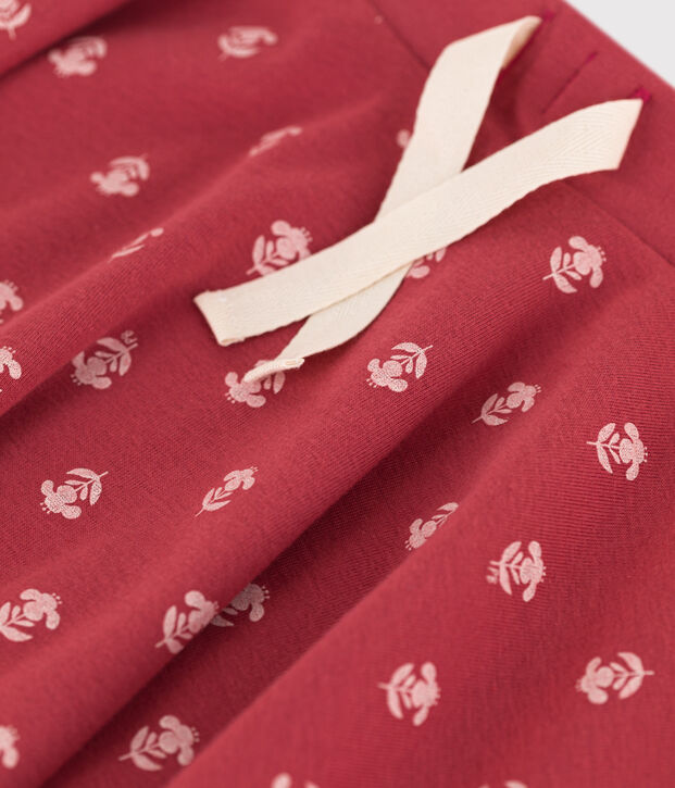 Jupe imprim&eacute;e en coton enfant fille rose/&eacute;cru