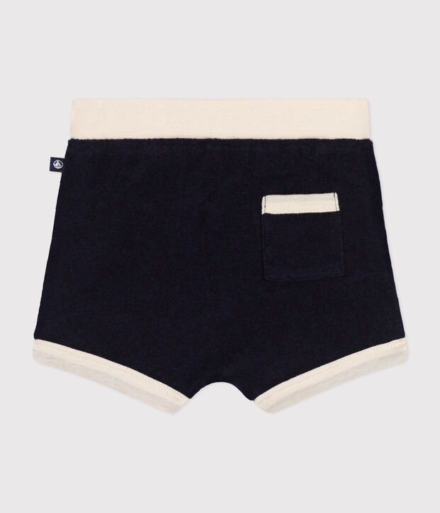 Short en bouclette &eacute;ponge b&eacute;b&eacute; bleu marine