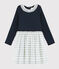 Robe manches longues enfant fille bleu SMOKING/blanc MULTICO