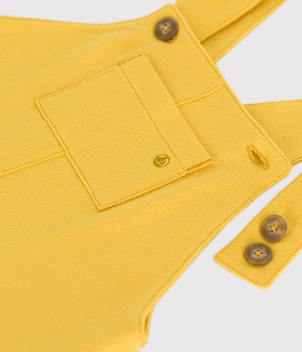 Salopette courte en molleton l&eacute;ger b&eacute;b&eacute; jaune