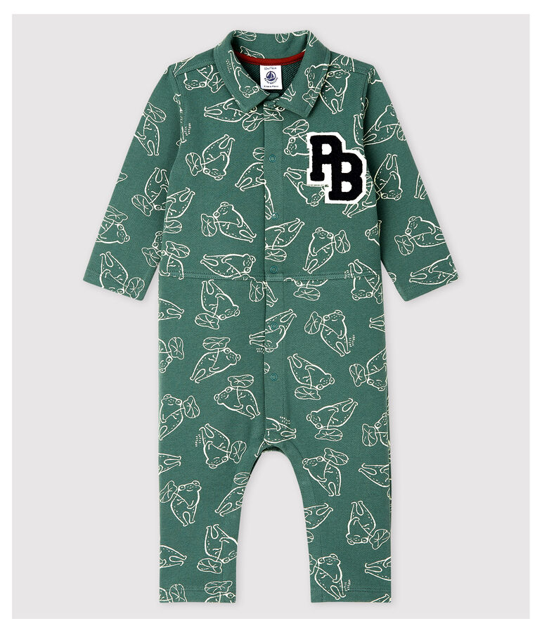 Combinaison longue en molleton bross&eacute; b&eacute;b&eacute; gar&ccedil;on vert VALLEE/ VALLEE CLAIR