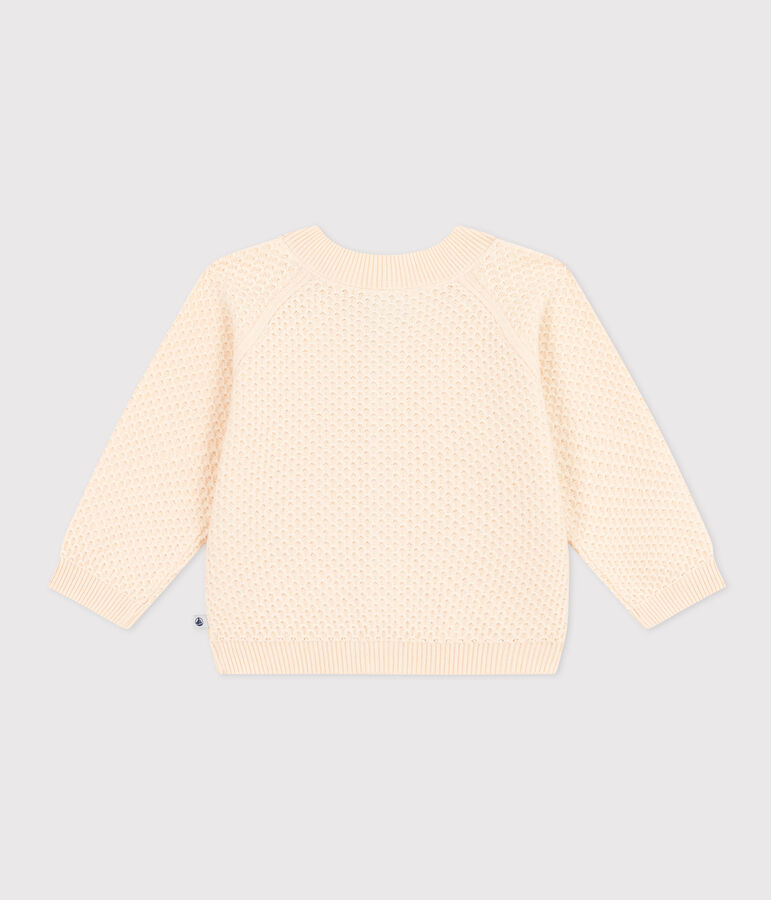 Cardigan en tricot de coton b&eacute;b&eacute; &eacute;cru AVALANCHE