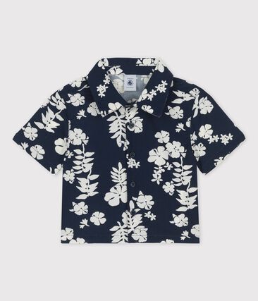 PETIT BATEAU - Chemise manches courtes imprimée Hawaï en popeline bébé