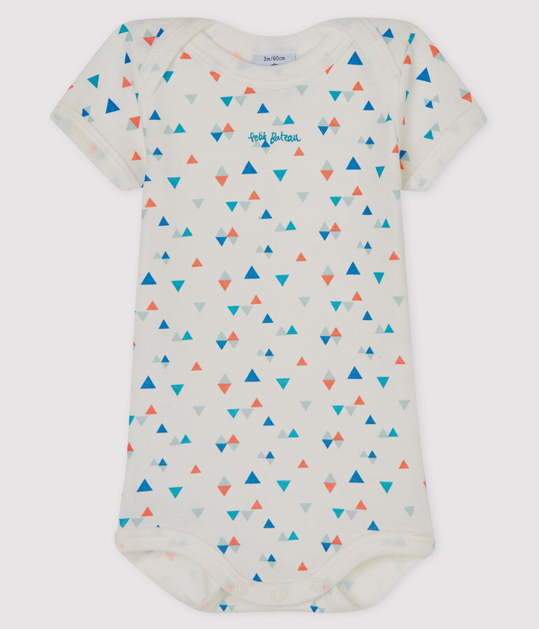 Body manches courtes b&eacute;b&eacute; gar&ccedil;on-fille blanc/multicouleur