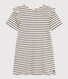 Robe rayée manches courtes en coton enfant fille