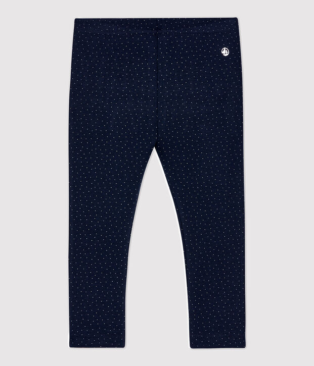 Legging en coton b&eacute;b&eacute;. bleu/blanc
