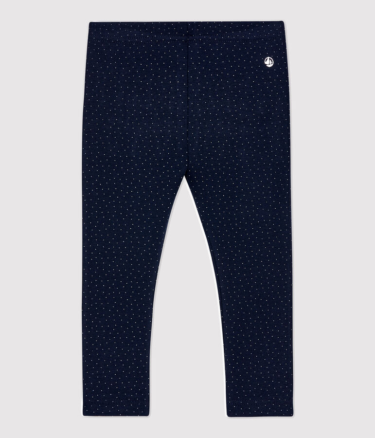 Legging en coton b&eacute;b&eacute;. bleu SMOKING/blanc MARSHMALLOW