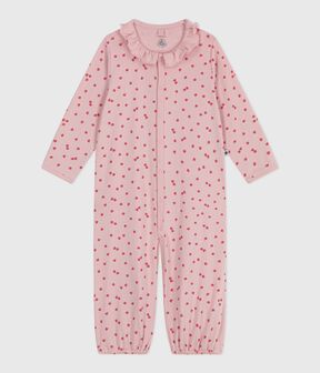 Combisac bébé en coton à col imprimé rose JOLI/blanc MULTICO